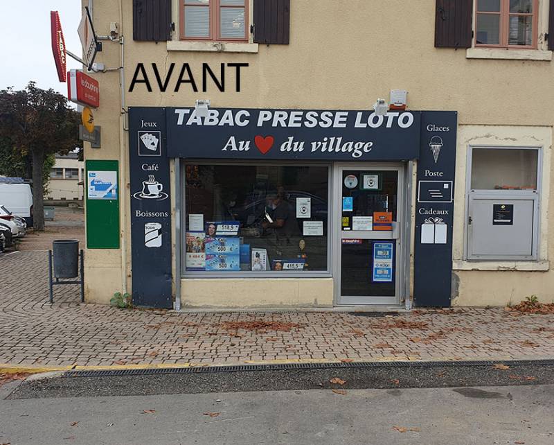 Votre Bureau de Tabac, presse et jeux modernisé avec un nouvel habillage façade à  Frontonnas en ISERE à 50Km de Lyon